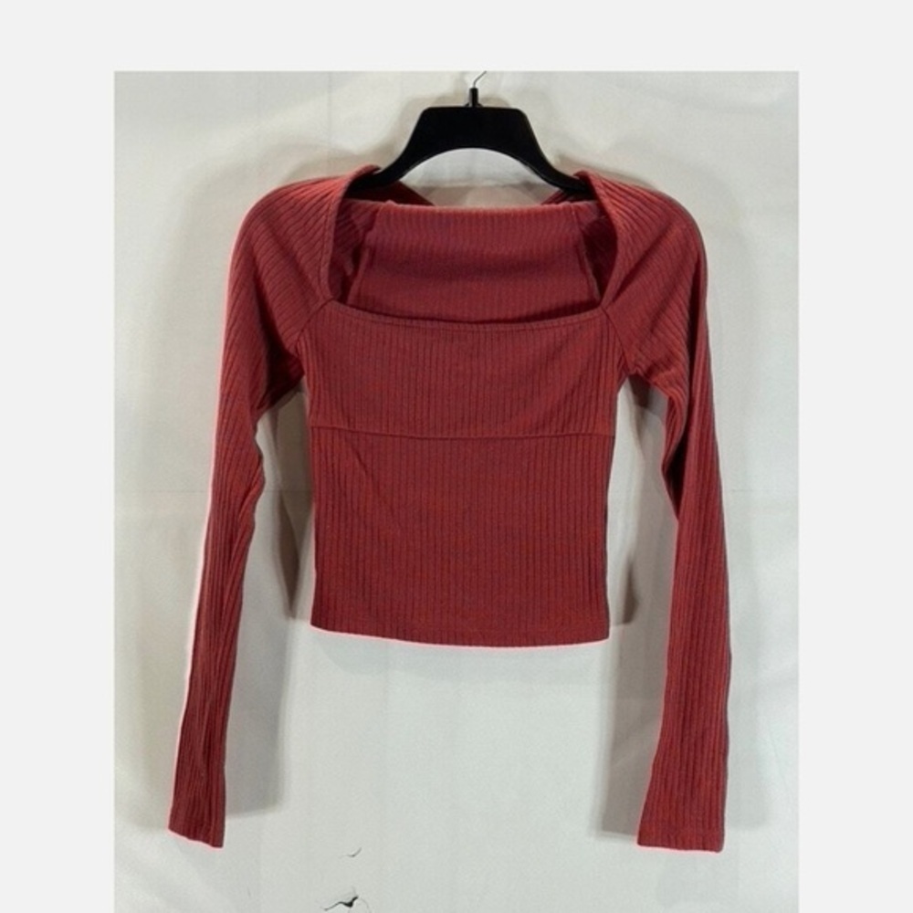 Urban outfitters Women's Ribbed Red orange Long Sleeve Top